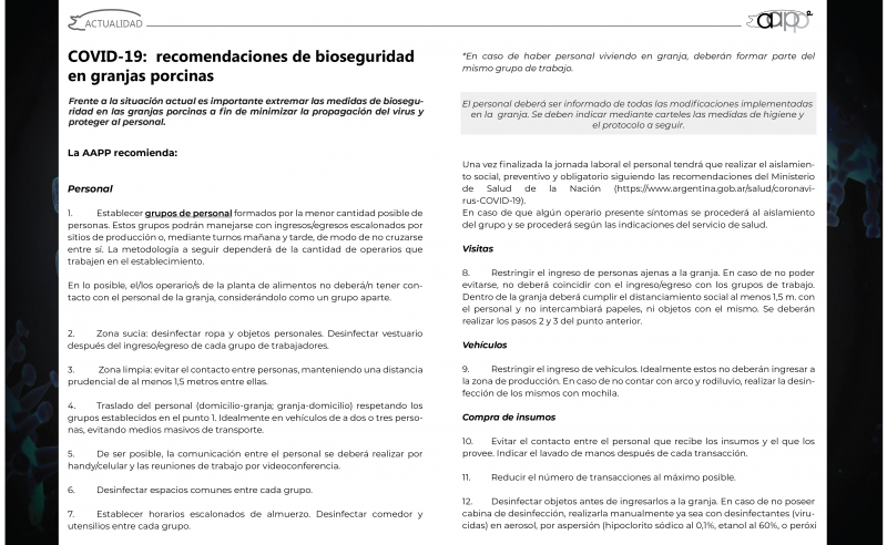 Recomendaciones de bioseguridad en granjas porcinas
